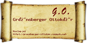 Grünsberger Ottokár névjegykártya